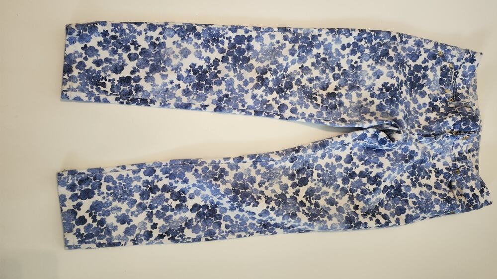 Michael Kors Izzy Cropped Floral Flowers Jeans Spring Denim Size 2 #557